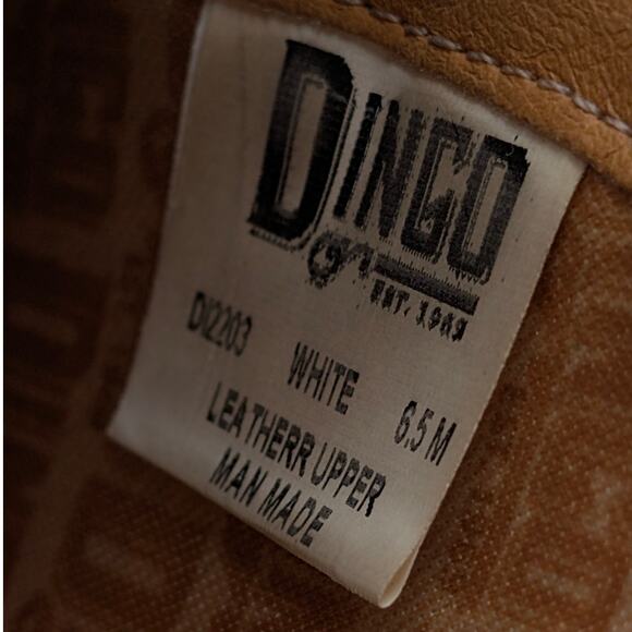 Dingo Pachita Embroidered Graphic Snip Toe Cowboy Boots White Size US6.5M EU37 - Picture 6 of 16